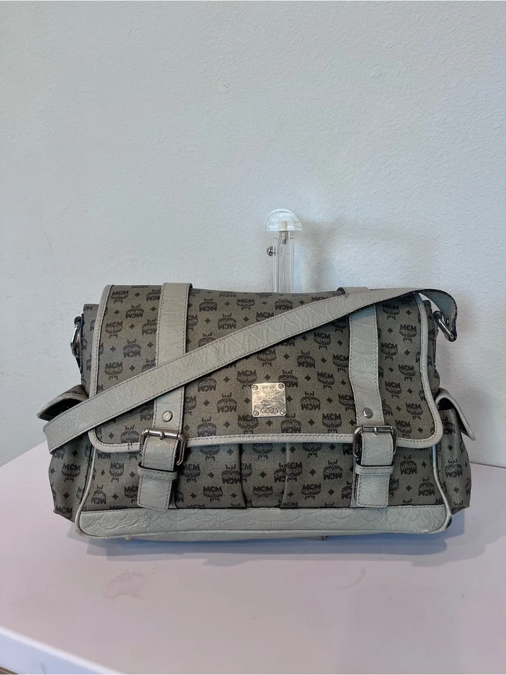 MCM VISETOS MONOGRAM MESSENGER BAG